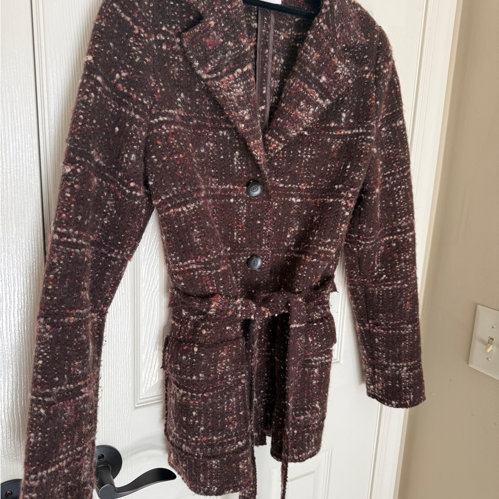 Leggiadro Brown Wool Sweater Jacket